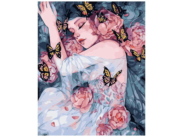 30X40CM DIY Diamond Painting Girl Flowers Full Round Rhinestone Decor Picture