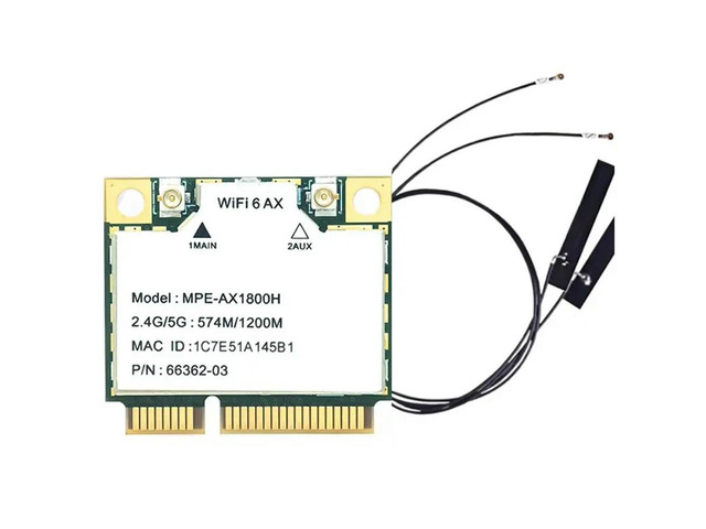 MPE-AX1800H MT7921 6 2.4G/5G Dual Band Gigabit Mini Pcie Adapter Network Card BT5.2 For 10/11 For Laptop Compatib