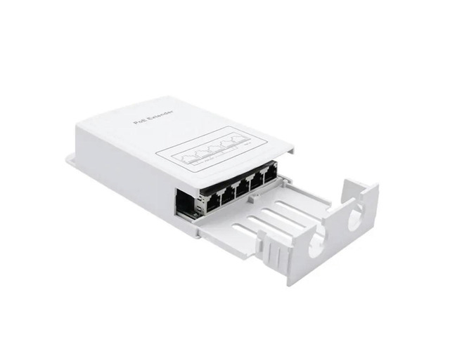 1Pc 100M Outdoor POE Repeater IP30 30W 44-57V VLAN Wall Mount Waterproof Plug And Play