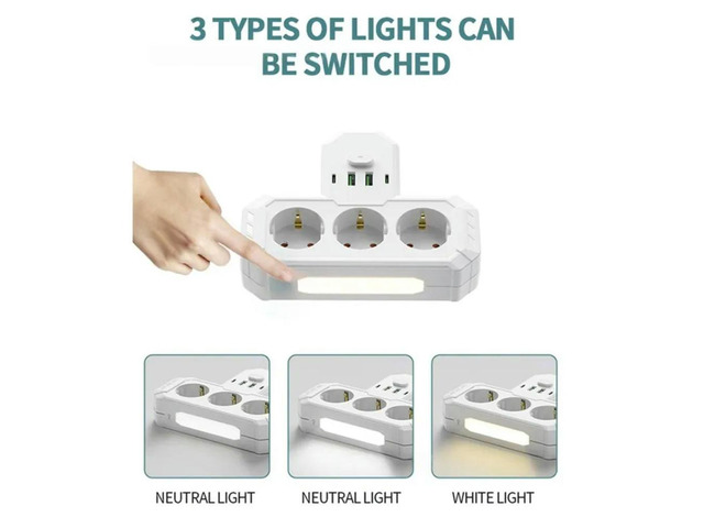 EU Plug Power Strip Featuring AC Outlets And USB Type-C Charging Port- Multiple Wall Socket Adapter Suitable For Home And Off