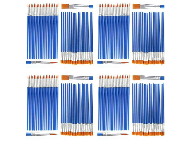 Acrylic Paint Brush Set 200 Pcs Small Brushes Flat Detail Soft Bristle Watercolor Model For Face Painting Craft Supplies