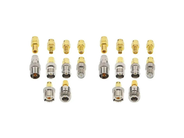 2X 10 Type Set SMA Adapter Kits SMA Male To N/F/BNC/UHF/MCX/SMB/TV/TNC Female Straight Nickel Gold Plated Test Converter