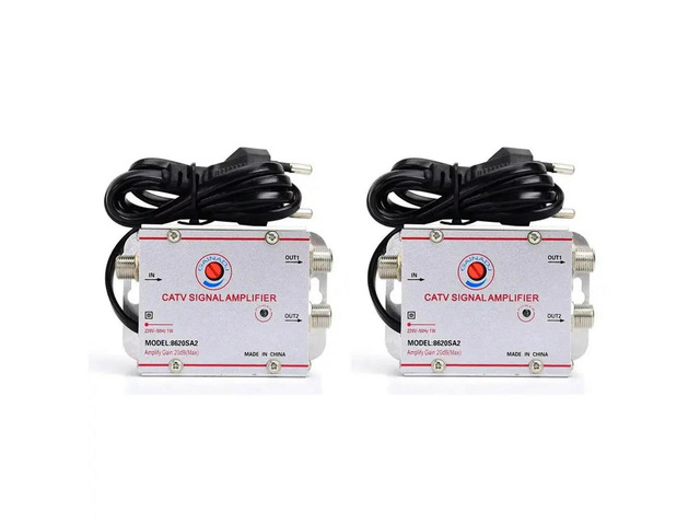2X Ground Wave DTMB Cable TV Splitter Amplifier 20DB Digital TV Antenna Signal Booster Home TV Equipment EU Plug