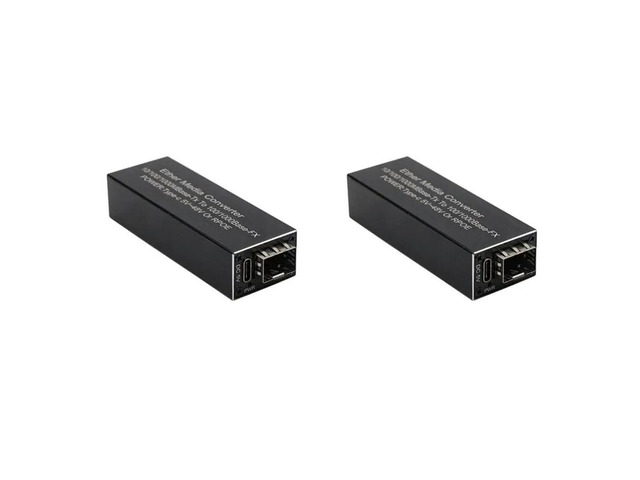 2X RPOE 1.25G Media Converter SFP Module 5V DC Type-C Input 1 SFP Slot 1 RJ45 Ethernet SFP Fiber Switch,B