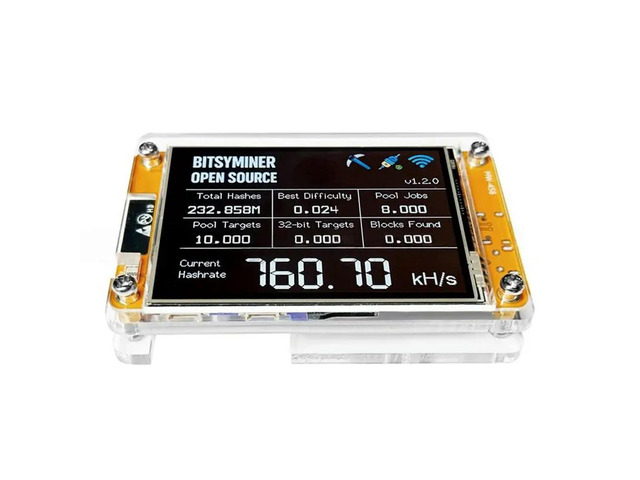 Nmminernerdminer V2 ESP32-Nmminer 780KH/S, Display Bitcoin Mining Mini ASIC Simulator 750KH/S For Crypto Solo Lottery