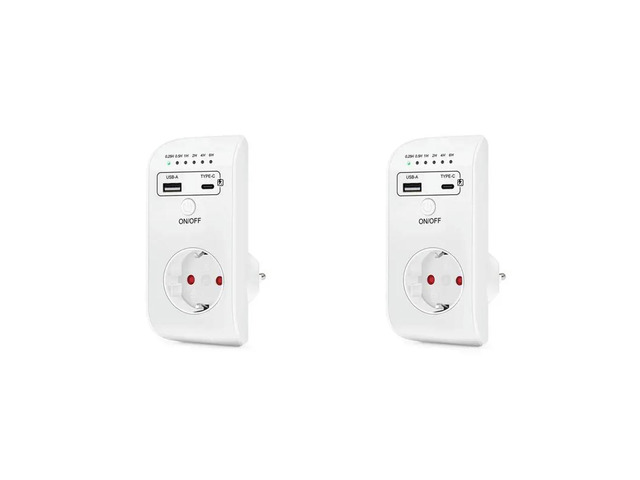 2X USB Type-C Timer Switch Digital Countdown Charging Timing Socket Appliance Electronic Time Control 16A EU Plug