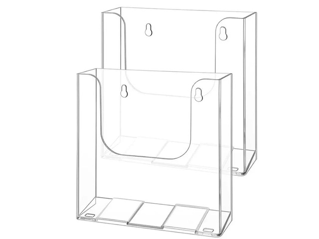 Acrylic Wall Mount Brochure Holder, Countertop Organizer For Books, Menus, Pamphlets For Documents Booklet