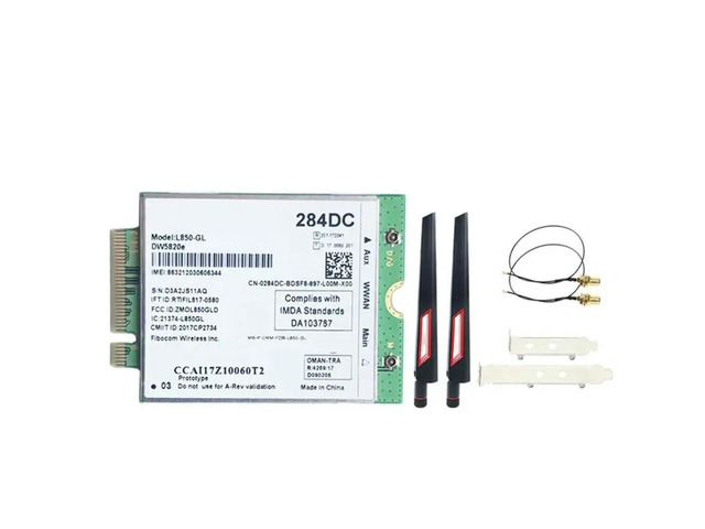 DW5820E L850-GL LTE 4G Card Module +10DB Antenna Kit 0284DC 284DC For Laptop 3500 5400