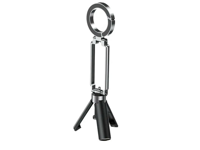 Foldable Dual Magnetic Phone Stand Pocket-Sized Tripod With Carabiner & Camera Mount Interface For Outdoor Use