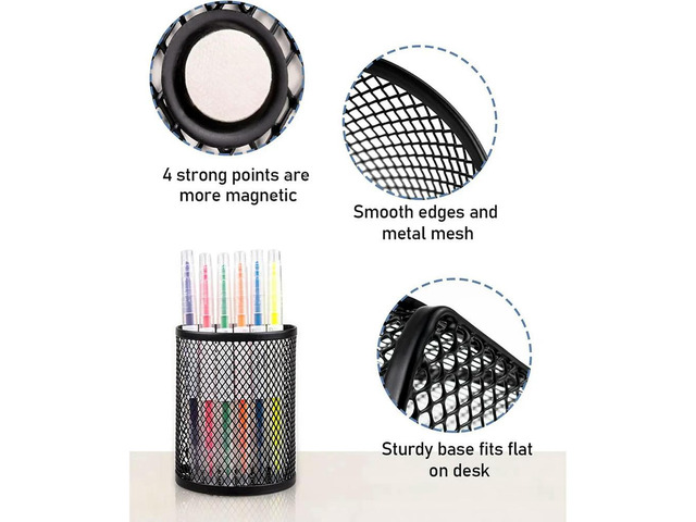 Magnetic Pen Holder Organizer Accessories 4 Pack For School And Office, Pencil Locker Black Locker Solution