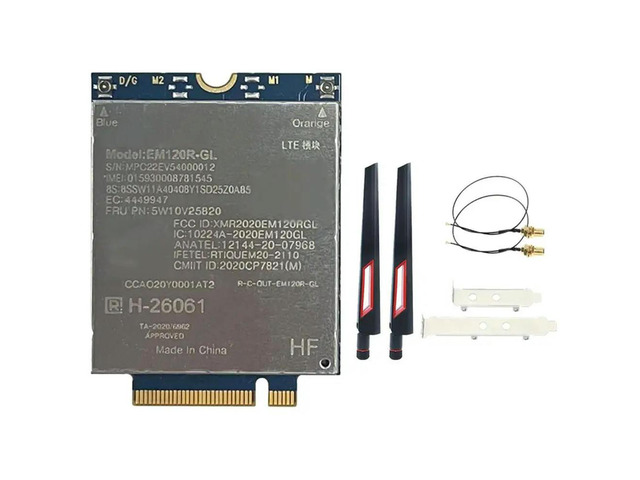 EM120R-GL 4G Module For Thinkpad X1 Yoga 6Th X13 Yoga P14s T14 T15 T15s EM120R CAT12 600Mbps+ 2X10DB Antenna Kit