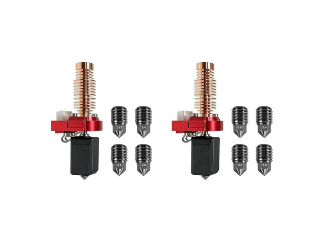2X Hotend For Flashforge Adventurer 5M/ 5M Pro Extruder Kit With 0.25/0.4/0.6/0.8MM Hardened Steel Nozzle