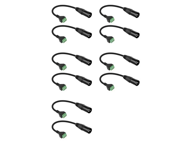 10Pack XLR Male To 3 Pin Terminal Solderless Screw Converter Cable For Studio Microphone,Speakers,Live Recording