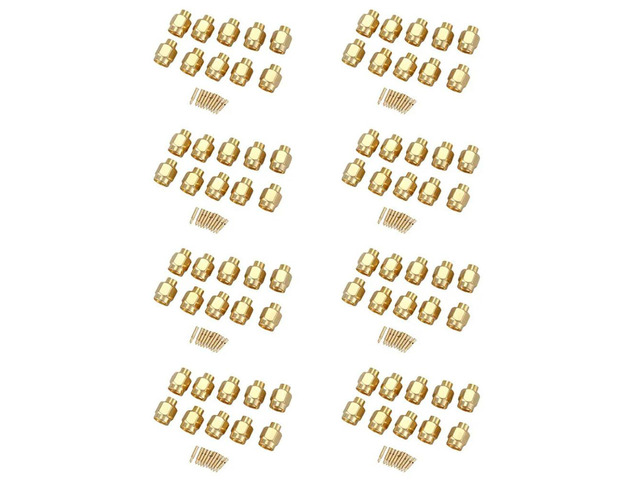 80X SMA Male Plug Solder RF Coax Connector For Semi-Rigid RG402 0.141 Inch Cable Gold