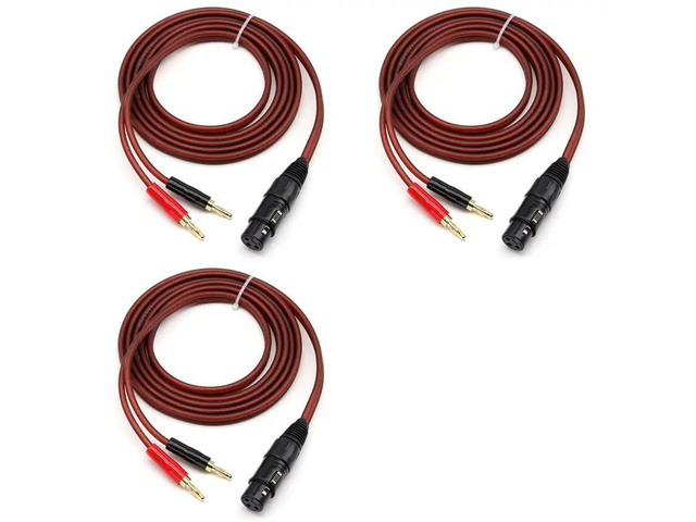 3X XLR To Banana Speaker Cable,XLR 3 Pin Female To Dual Banana Plugs Audio Cable, Gold-Plated 4Mm Plug To XLR3 Pro Hifi