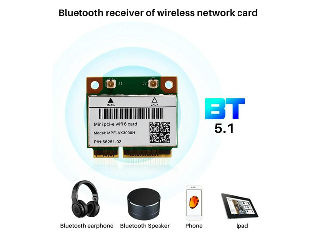MPE-AX3000H Dual Band 6 Card 802.11Ax Half Mini PCI-E Card PCI Express Network Adapter