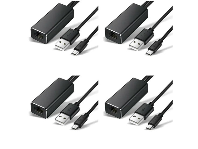 4X Micro-USB Ethernet Adapter 10/100Mbps For Fire TV Stick USB To RJ45 USB Network Card For Google