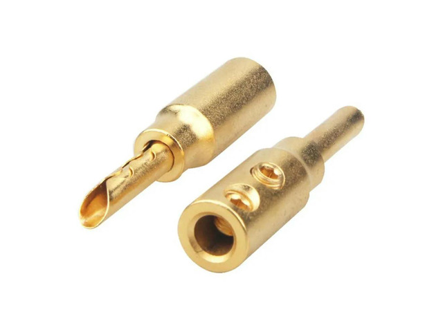 Sand-Plated Gold Banana Plug For Hifi Speakers Pure Copper Audio Wire Terminal Connector For Amplifier Cable