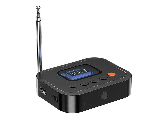 2In1 Bluetooth 6.0 Audio Receiver FM Radio 3.5Mm AUX/USB/U Disk Bluetooth Adapter With LCD Display For Speaker TV PC
