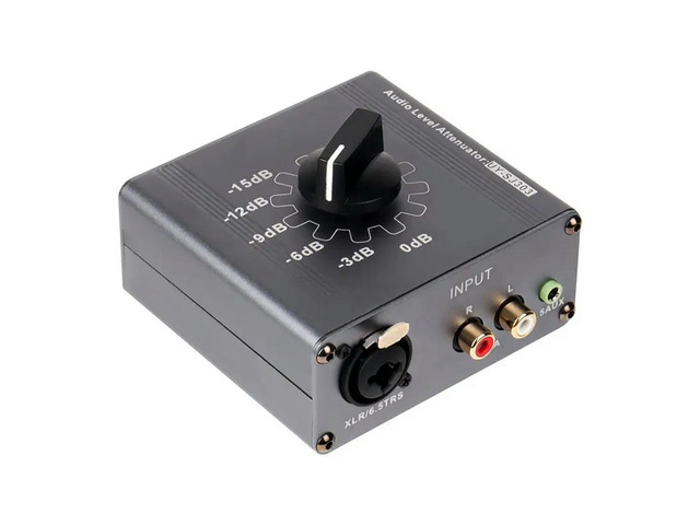 XLR/6.5TRS For-RCA 3.5Mm AUX Audio Level Attenuator 0Db -3Db -6Db -9Db -12Db -15Db Adjustable Audio Attenuation Box