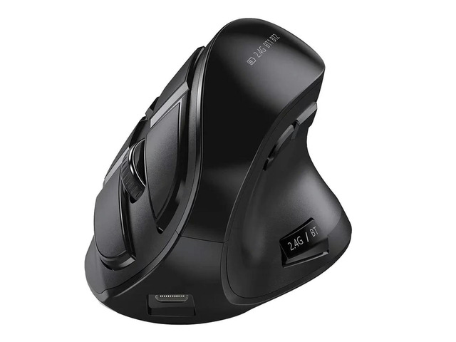 AT-Bluetooth Vertical Mouse Rechargeable USB Mouse Ergonomics Mouse for PC Tablet Laptop