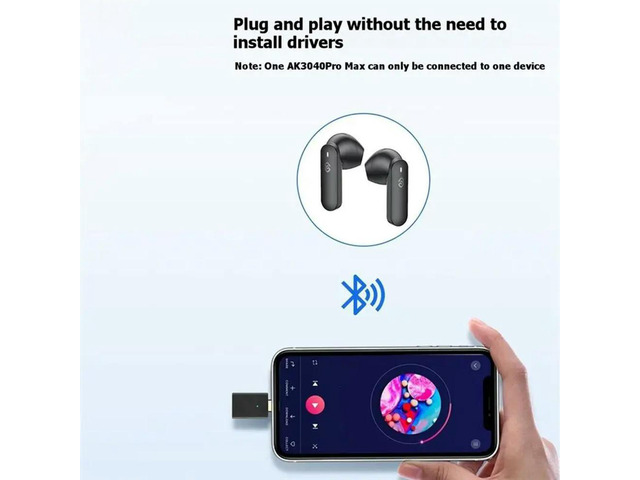LE Audio USB C Aptx-LL HD Bluetooth 5.4 Stereo Music Audio Transmitter Adapter For PC TV Auracast
