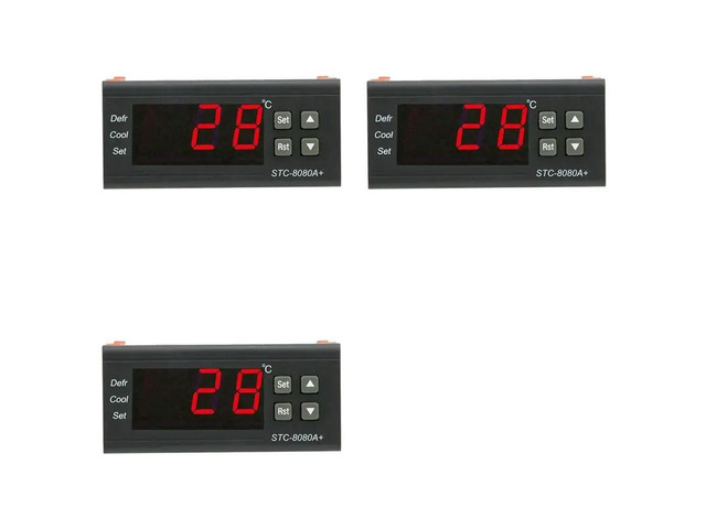 3X Stc-8080A Digital Refrigerator Defrosting Alarming Temperature Controller Plastic Thermostat Controller