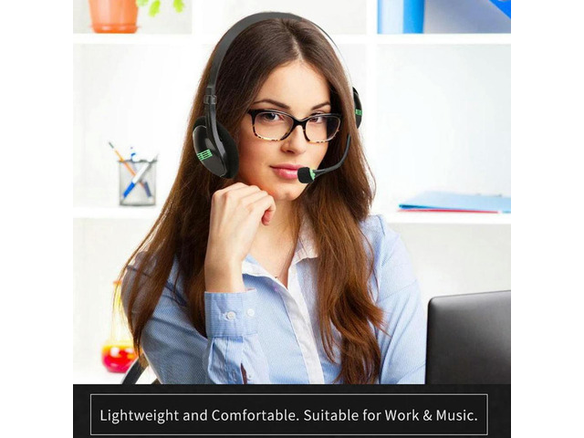 3.5MM Audio Headset Computer Headsets with 270 Degree Boom Mic Suitable for Desktop Computers