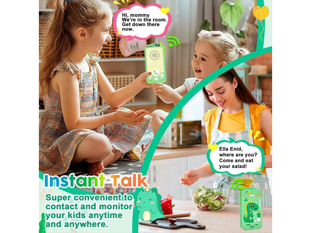 Walkie Talkies for Kids Instant Talker Dinosaur Silicone Case Chat Mode Talk,Hear At the Same Time for Kids Home Outdoor