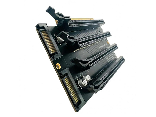 PCIe X16 to X4x4x4x4 Expansion Card PCI-E 3.0 X16 1 to 4 Gen3 Expansion Card Adapter Card Split Card SATA Power Port