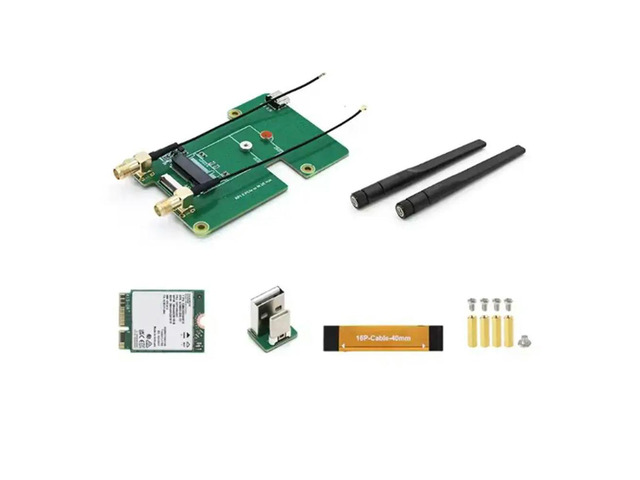 For NGFF M. 2 E Key NIC For Raspberry Pi 5 RPI Pcie M. 2 E HAT Expansion Board And BE200 7 PCI-E Card