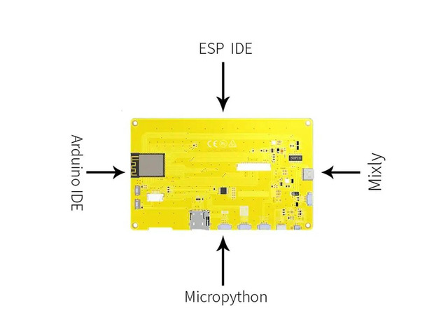 - 5-Inch IPS 800X480 RGB LCD TFT Display Module HMI 8M PSRAM 16M Flash BT Display MCU (With Touch)