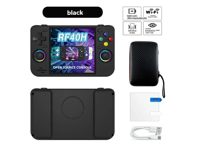 RF40H Handheld Video Game Console 4.0-Inch IPS Screen 128GB Open Source Retro Gaming Device Supports 30+ Emula