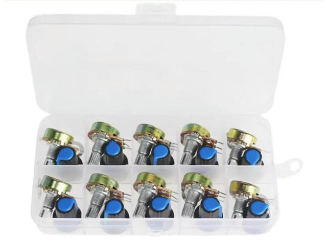 WH148 Potentiometer Kit B1K 10K 20K 50K 100K 1M 15mm Linear Taper Rotary Potentiometer Resistor Set 3pin WithCap