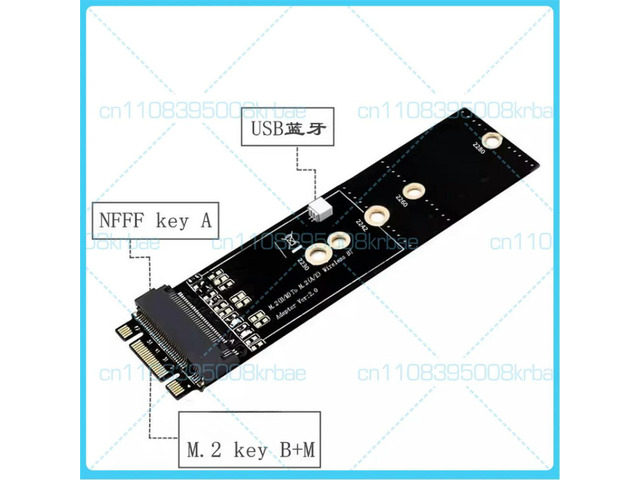For M.2 Key A interface to M.2 Key B+M interface adapter card expansion card
