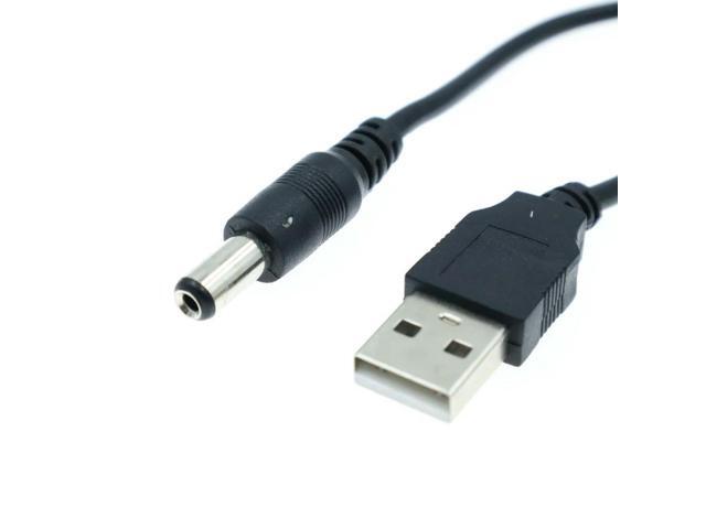 Black USB 2.0 Port 5V 5.5*2.1mm DC Barrel Power Cable Connector For Small Electronics Devices usb extension cable 0.8m
