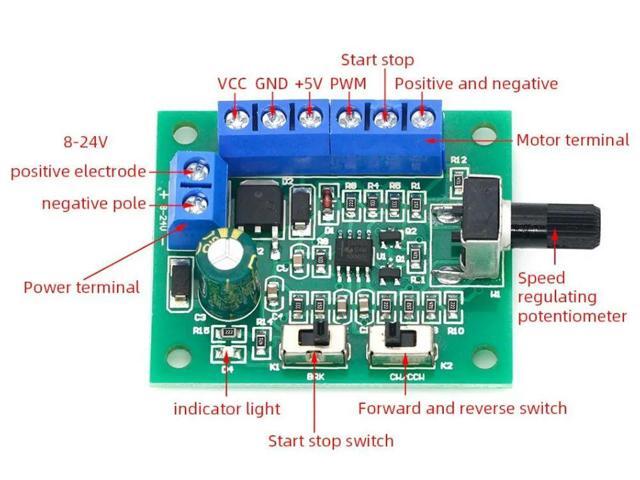 PWM speed controller brushless DC motor driver board regulator plate governor module PWM monitor DC8-24V with drive