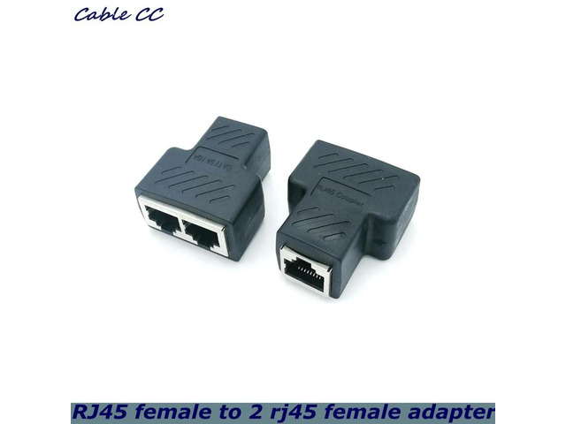 1 To 2 Ways LAN Ethernet Network Cable RJ45 Female Splitter Connector Adapter Extender Plug Oxygen Free Copper Conductor