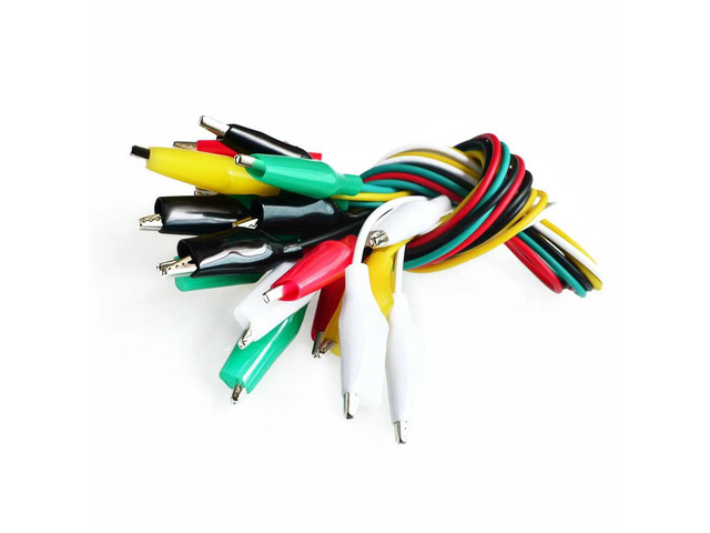 10pcs Line length 45cm Crocodile clip number 28mm Double-ended Crocodile Clips Cable Alligator Clips Wire Testing Wire Clip