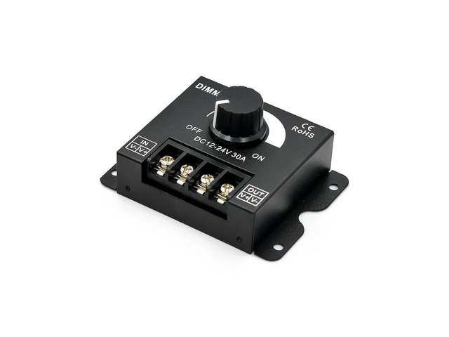 DC12-24V 30A Knob Dimmer Brightness Adjustment Stepless Dimming Switch plastic Controller for 3528 5050 COB SMD LED Strip Light