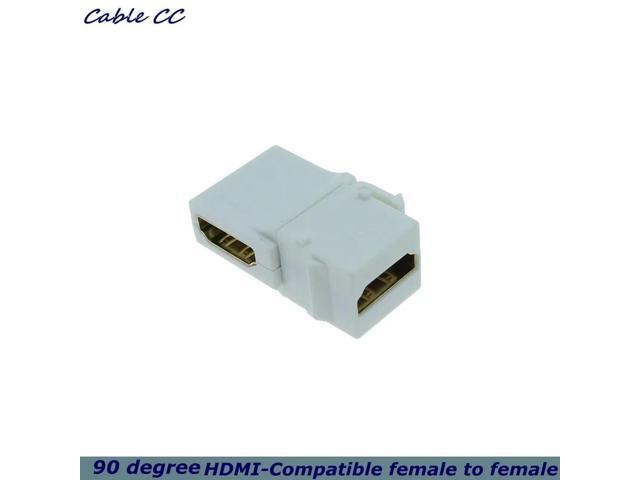 90 Degree Right Angle HDMI-Compatible 1.4 Embedded Female-to-Female Jack Coupler Adapter ForWall Panel White, Best