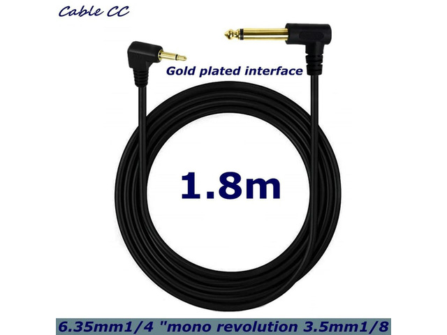 1.8m Gold Plated 6.35mm1/4 'Mono Revolution 3.5mm1/8' TS 90 Degree Elbow Audio Cable For Acoustic Piano Guitar Speakers