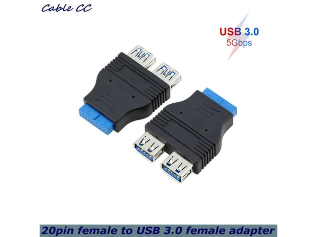 USB 3.0 Motherboard Adapter, Blue, 20-Pin USB 3.0 to USB 2.0 Internal Splitter for