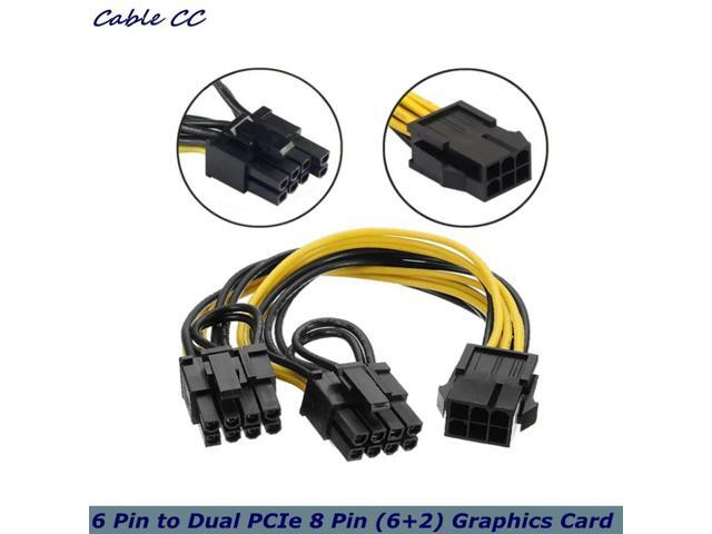 6Pin to Dual PCIe 8 Pin (6+2) Graphics Card PCI Express Power Adapter GPU VGA Y-Splitter Extension Mining Video Card Power Cable