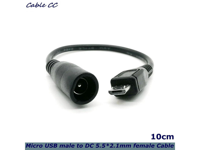USB Micro Revolution DC 5.5x2.1 Female Transfer Wiring Power Charging Conversion Plug Line 5.5 2.1mm