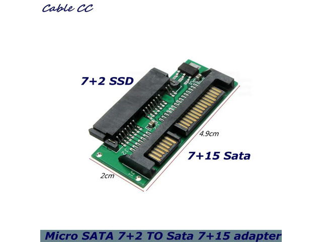 High-1.8 7+7+2 SSD Micro SATA to 7+16 Sata 2.5 'Hard Drive Adapter 3.3V Can Be Placed in a Laptop