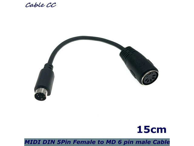 1x 6Pin Mini-DIN (PS/2) Male To DIN 5Pin Female Adapter Connector Cable For Mouse and Keyboard Adapter