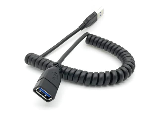 1.5m USB 3.0 Spring Telescopic Extension Cable USB Male to Female Computer Mouse Keyboard U Disk Extension Data Cable