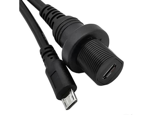 30cm Micro USB 2.0 IP67 Waterproof Cable Micro-USB 5pin IP 67 Male to Female Panel Mount Water Proof Connector Extension Cord