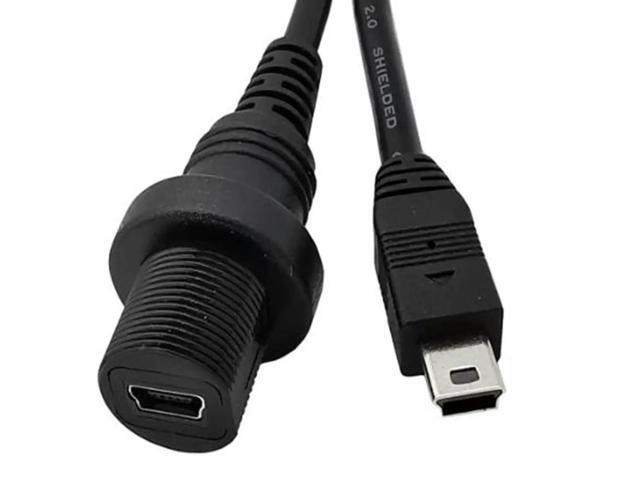 30cm Mini USB 2.0 IP67 Waterproof Cable,Mini USB2.0 Male to Female IP 67 Water Proof Panel Mount Connector Extension cord